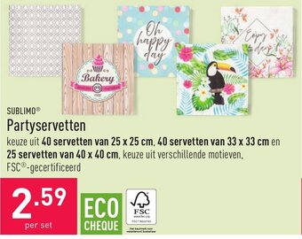 ALDI Sublimo Partyservetten aanbieding