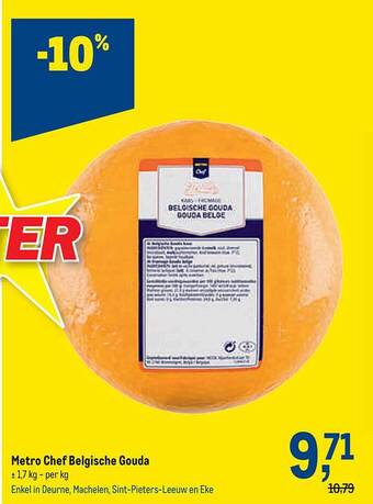 Makro Metro chef belgische gouda aanbieding