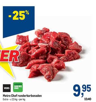 Makro Metro chef runderkarbonaden aanbieding