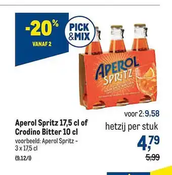 Aperol spritz of crodino bitter