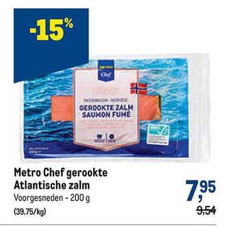 Makro Metro chef gerookte atlantische zalm aanbieding