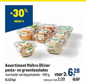 Makro Assortiment maître olivier pasta en groentesalades aanbieding