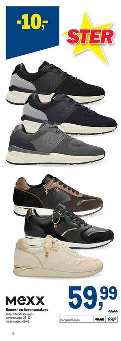 Makro Mexx dames- en herensneakers aanbieding