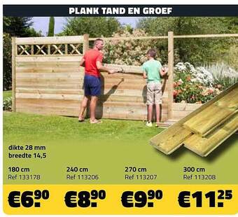 Plank tand en groef