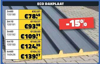Bouwcenter Frans Vlaeminck Eco dakplaat aanbieding