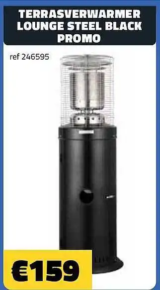 Terrasverwarmer lounge steel black promo