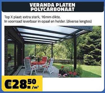 Veranda platen polycarbonaat