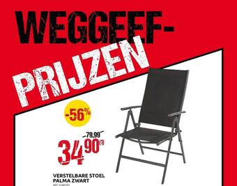 Brico Verstelbare stoel palma zwart aanbieding