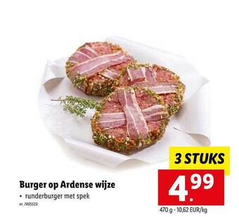 Lidl Burger op ardense wijze aanbieding