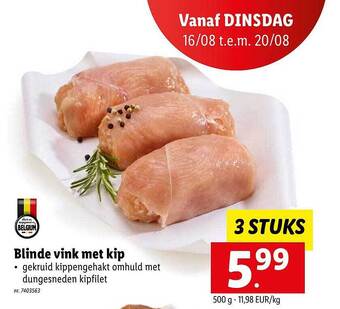 Lidl Blinde vink met kip aanbieding