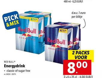 Lidl Red bull energydrink aanbieding