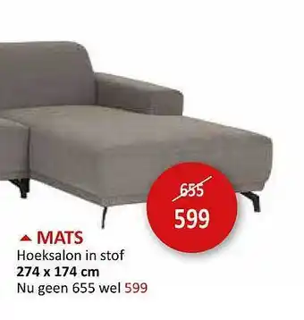 Weba Mats hoeksalon in stof aanbieding