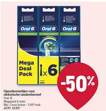 Delhaize Opzetborsteltjes voor elektrische tandenborstel oralb aanbieding