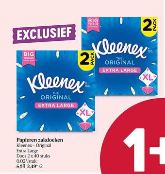 Papieren zakdoeken kleenex