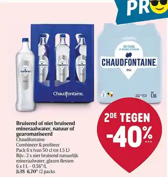 Delhaize Bruisend of niet bruisend mineraalwater, natuur of gearomatiseerd aanbieding
