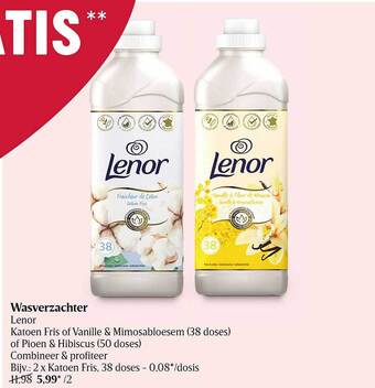 Delhaize Wasverzachter lenor aanbieding