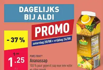 ALDI Pure fruit ananassap aanbieding