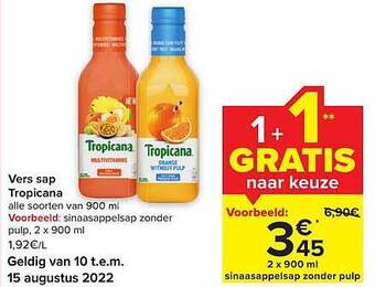 Carrefour Vers sap tropicana aanbieding