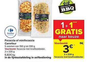 Carrefour Focaccia of minifocaccia aanbieding