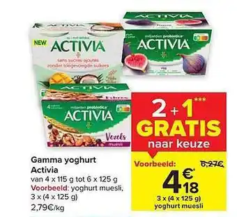Carrefour Gamma yoghurt activia aanbieding