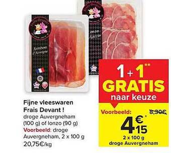 Carrefour Fijne vleeswaren frais devant! aanbieding