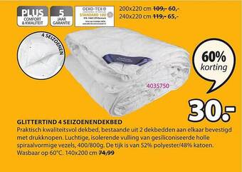 Jysk Glittertind 4 seizoenendekbed aanbieding