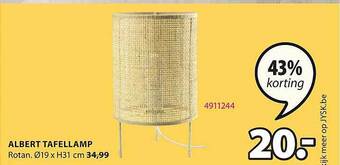 Jysk Albert tafellamp aanbieding