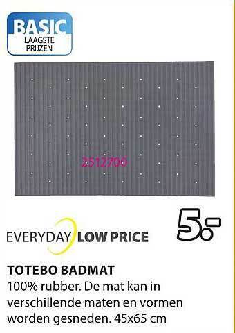 Jysk Totebo badmat aanbieding