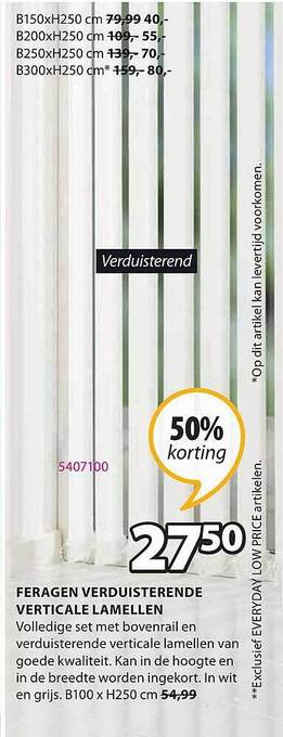 Feragen verduisterende verticale lamellen