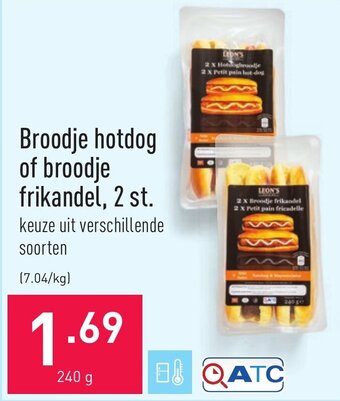 ALDI Broodje hotdog of broodje frikandel, 2 st. aanbieding