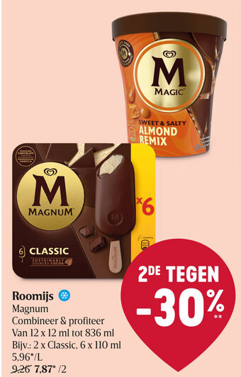 Delhaize Magnum Roomijs aanbieding