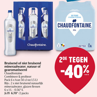 Delhaize Chaudfontaine Bruisend of Niet Bruisend Mineraalwater, Natuur of Gearomatiseerd aanbieding