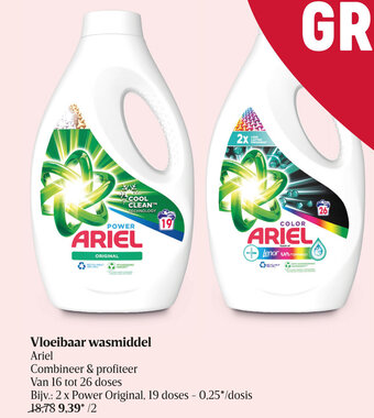 Delhaize Ariel Vloeibaar Wasmiddel aanbieding