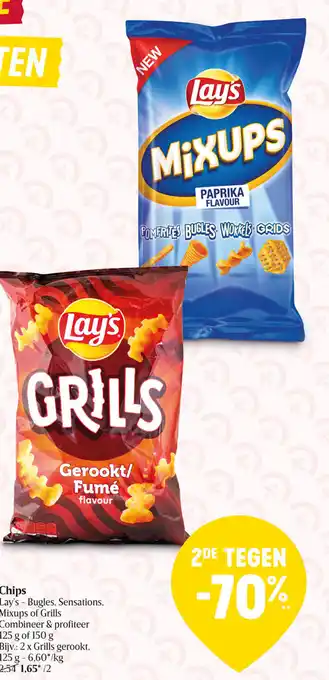 Delhaize Lay's - Bugles, Sensations Mixups of Grills Chips aanbieding