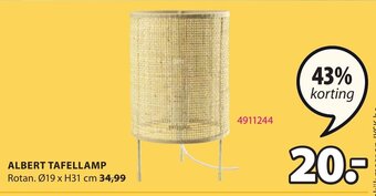 Jysk Albert Tafellamp aanbieding