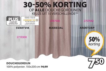 Jysk Douchegordijn aanbieding