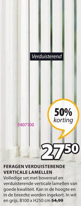 Jysk Feragen Verduisterende Verticale Lamellen aanbieding