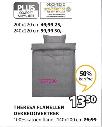 Jysk Theresa Flanellen Dekbedovertrek aanbieding