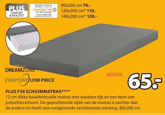Jysk Dreamzone Plus F30 Schuimmatras aanbieding