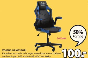 Jysk Vojens Gamestoel B72 x H108-118 x D67 cm aanbieding