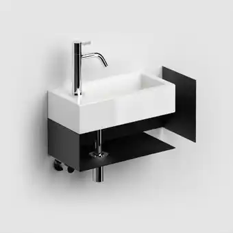 Sawiday Clou open kast met handdoekhouder tbv flush 3 links zwart tweedekans aanbieding