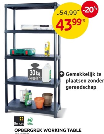 Brico Sencys Opbergrek Working Table aanbieding