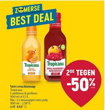 Delhaize Vers vruchtensap tropicana aanbieding