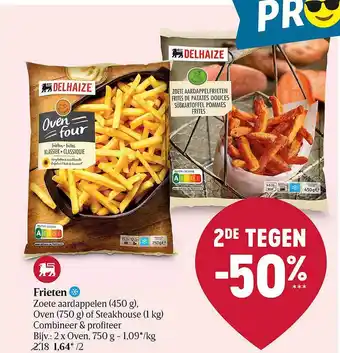 Delhaize Frieten zoete aardappelen aanbieding