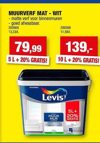 Hubo Muurverf mat wit aanbieding