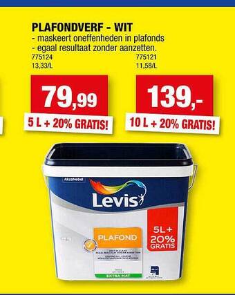 Hubo Plafondverf wit aanbieding