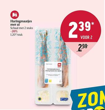 Delhaize Haringmaatjes met ui aanbieding