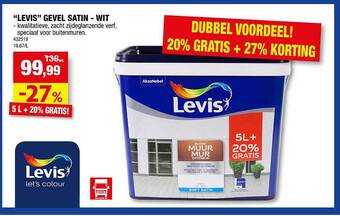 Hubo Levis gevel satin wit aanbieding