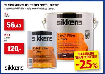 Hubo Transparante houtbeits cetol filter aanbieding