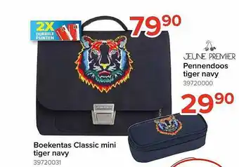 Euroshop Boekentas classic mini tiger navy, pennendoos tiger navy aanbieding